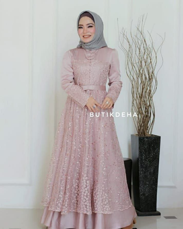 Dress pesta 2024 hijab modern